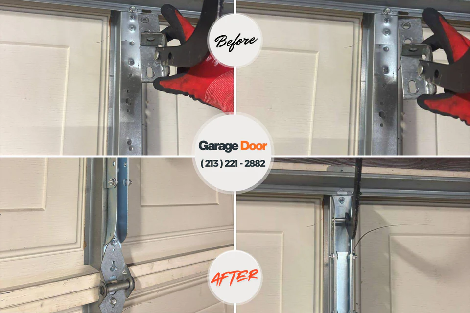 Before and after: garage door repair Advance, NC